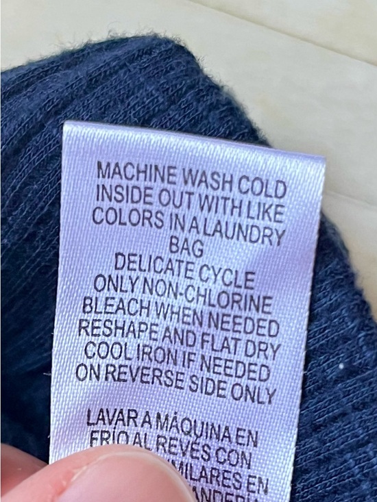 Democracy Dark Navy Ribbed Cropped Wide Leg Lounge Pants size Medium - Picture 5 of 11